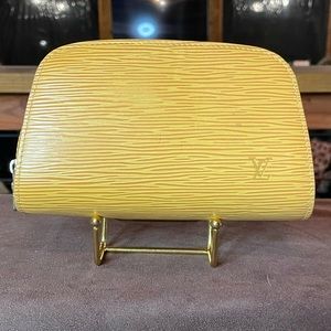 Louis Vuitton yellow EPI cosmetic pouch